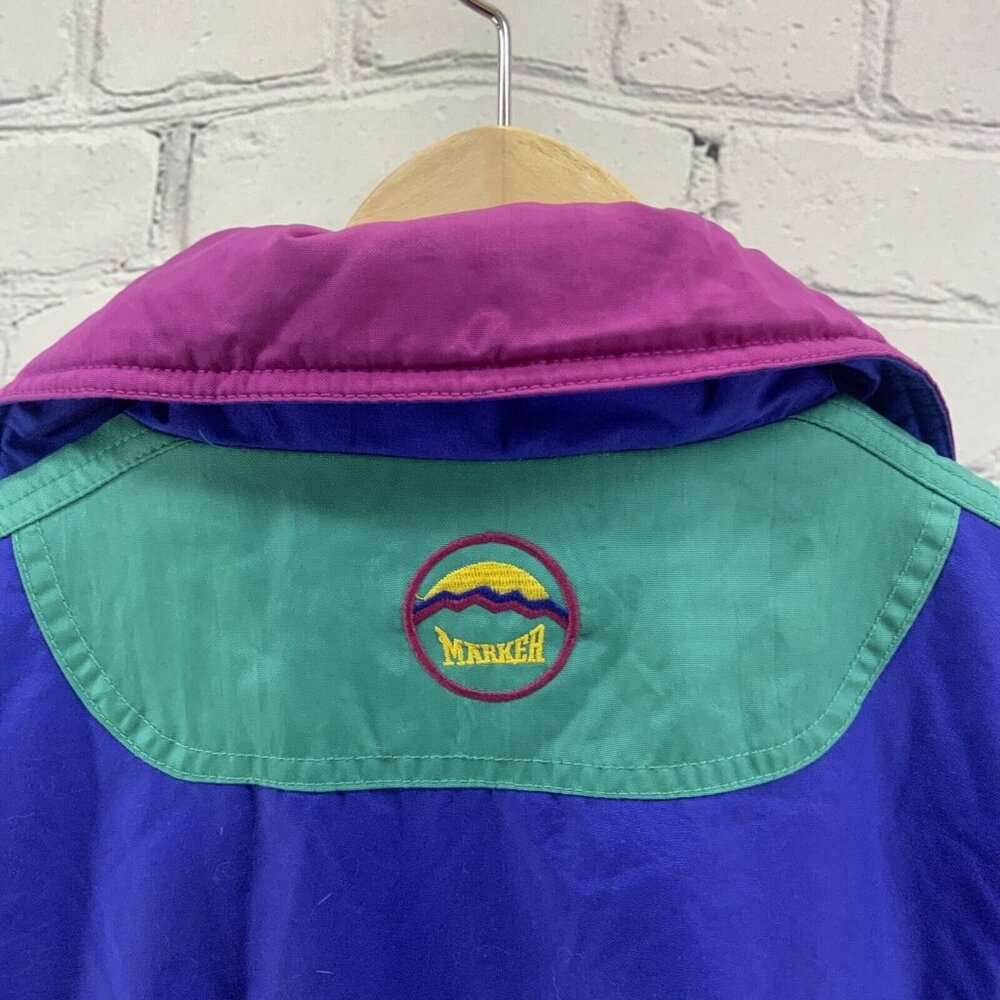 Marker Vest Sz L Vintage 90’s Cold Weather Color Block Purple - Picture 7 of 10